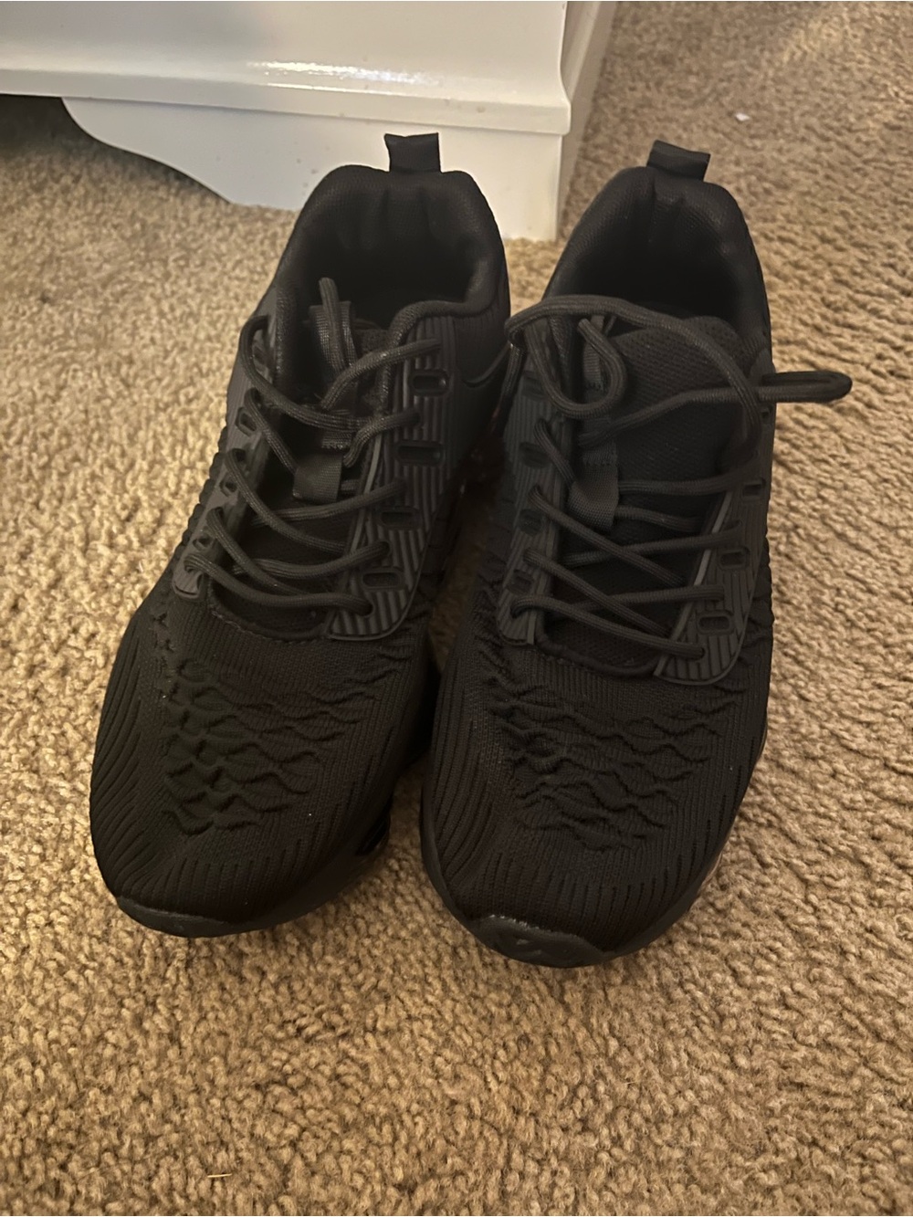 Black Lightweight Knit Athletic Sneakers